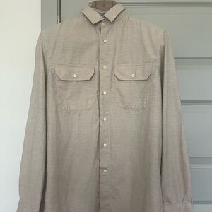 Brunello Cucinelli Men's Beige Button-Up Shirt